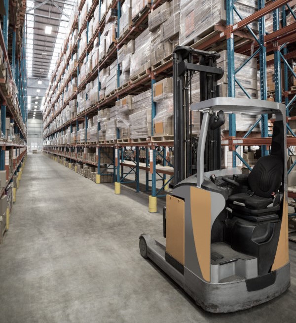 Forklift truck in warehouse Export Dienstleistungen - Rechnungsstellung ins Ausland